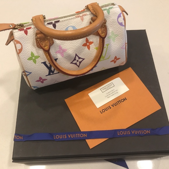 New!! Louis Vuitton White Multicolor Nano Speedy bag - Picture 9 of 16